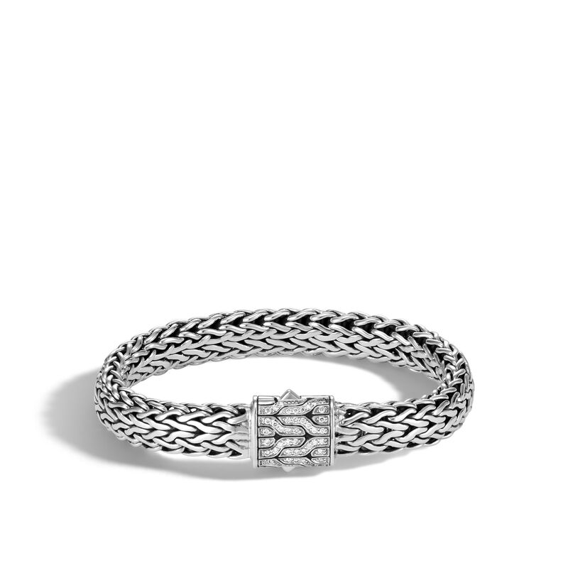 John Hardy Modern Chain Sterling Silver All Diamond Bracelet – Oak Gem