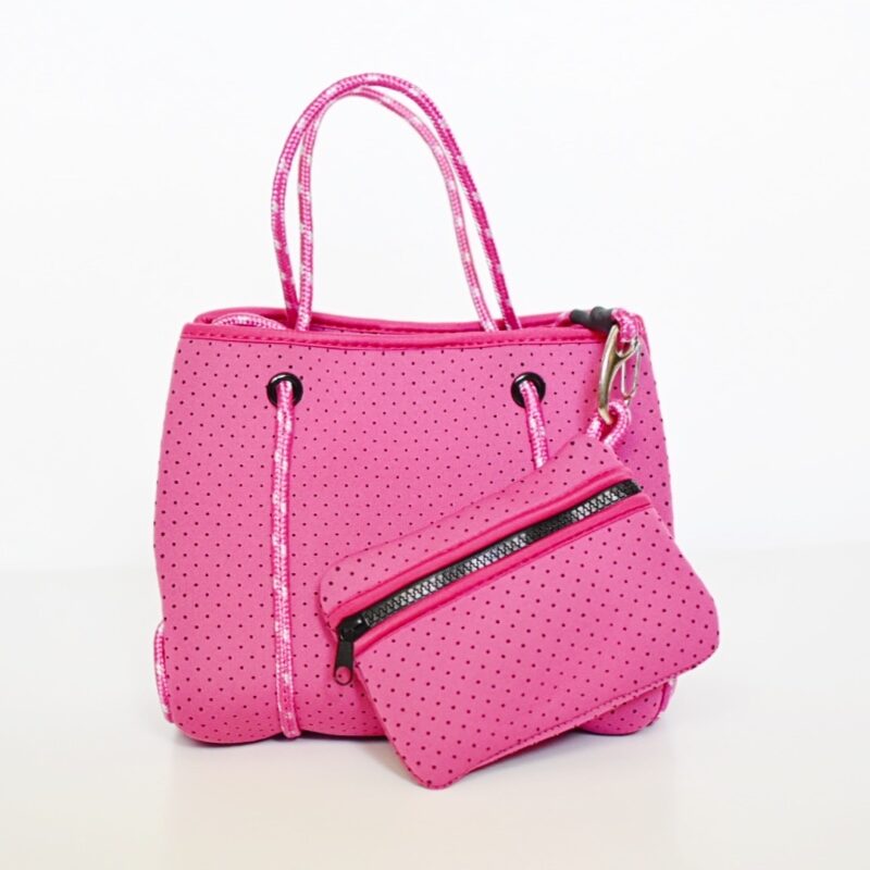 pink neoprene tote bag