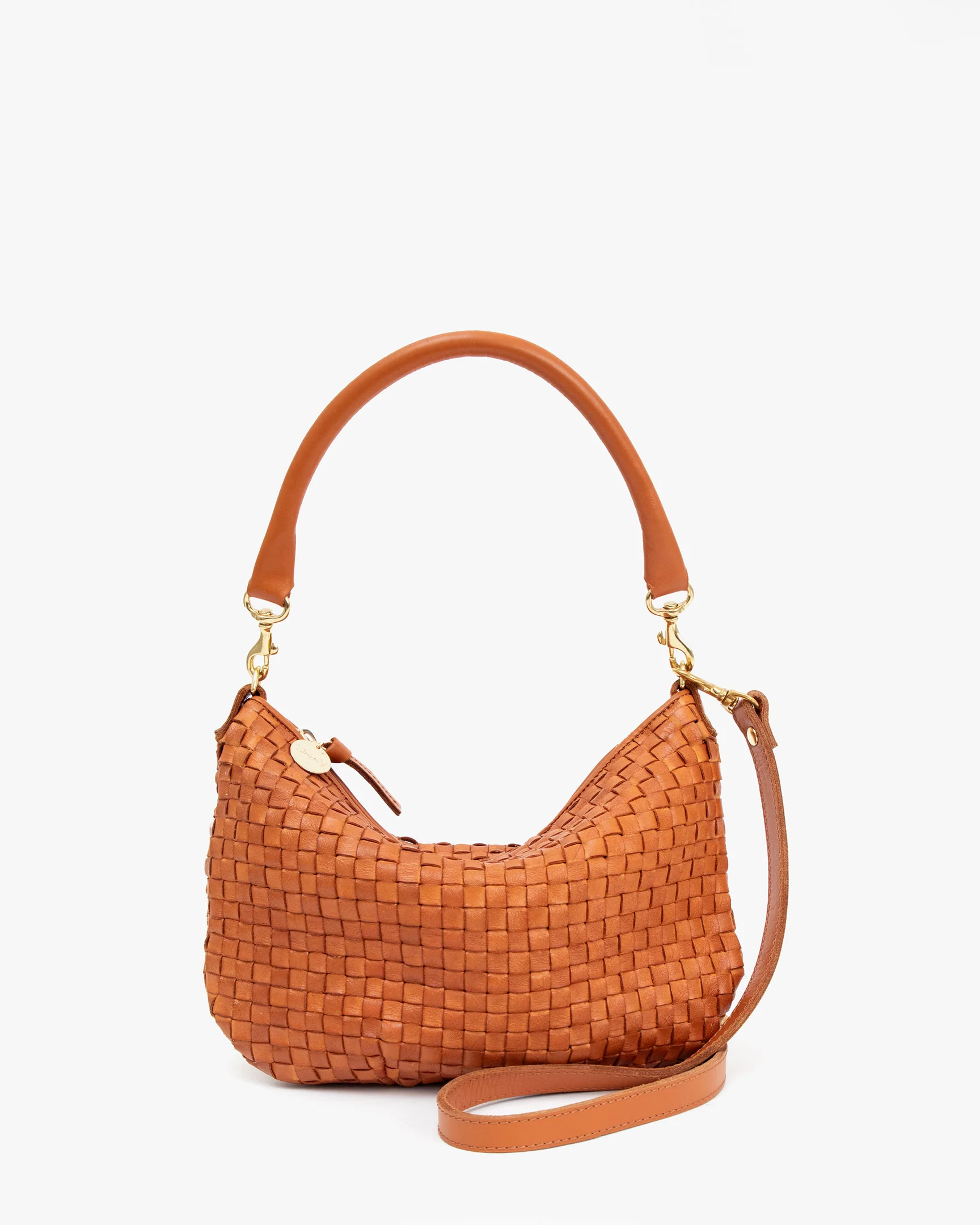 Natural Woven Checker Moyen Messenger Clare V