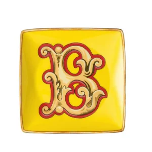 VERSACE Holiday Alphabet B-Canape Dish 4 3/4 in sq