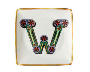 VERSACE Versace Holiday Alphabet W-Canape Dish 4 3/4 in Square