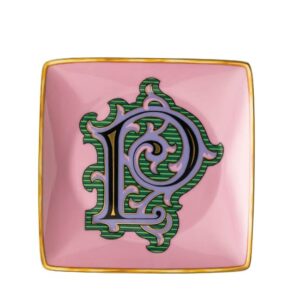 VERSACE Versace Holiday Alphabet P-Canape Dish 4 3/4 in Square