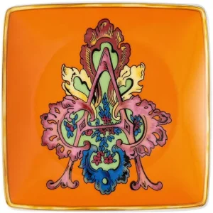 VERSACE Holiday Alphabet A-Canape Dish 4 3/4 in Square
