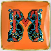 VERSACE Versace Holiday Alphabet M-Canape Dish 4 3/4 in Square