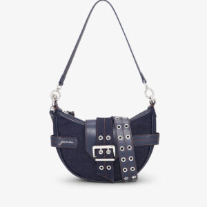 GANNI Bucky Bag Small Denim Crossbody in Dark Navy