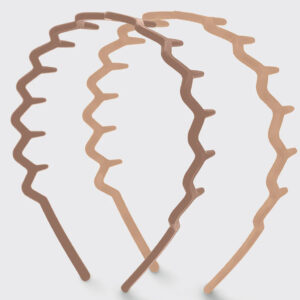 KITSCH Recycled Plastic Zig Zag Headband 2pc in Neutral