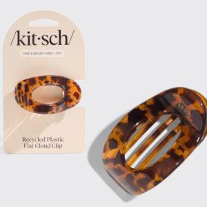 KITSCH Recycled Plastic Medium Flat Cloud Clip in Tortoise