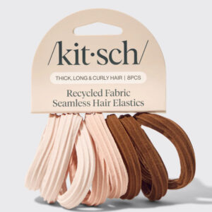 KITSCH Recycled Seamless Hair Elastics 8pc Set in Rosewood