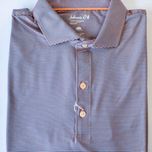 JOHNNIE-O Lyndonn Stripe Performance Jersey Polo in Mango