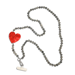 SOLAR ECLIPSE Hand-painted Red Heart Gemstone Crossbody Phone Chain