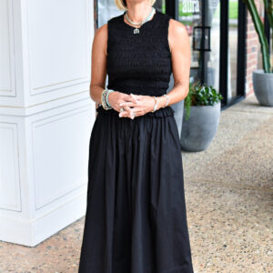 PISTOLA Noelle Poplin Maxi Skirt in Noir
