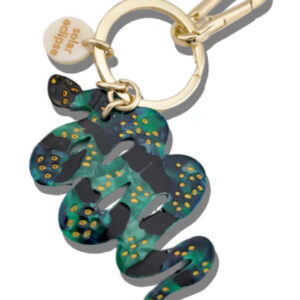 SOLAR ECLIPSE Hand-painted Snake Bag Charm & Keychain in Green