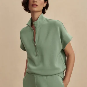 VARLEY Ritchie Short Sleeve Sweat Top in Loden Frost