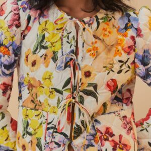 FARM RIO Greek Garden Jacket in Off White