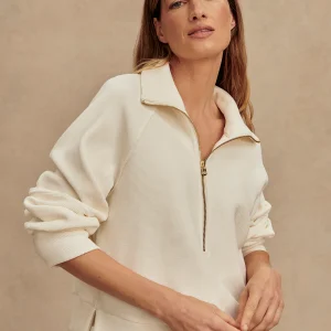 VARLEY Milano Half Zip Sweatshirt in Ivory