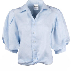 FINLEY Bomba Chambray Linen Shirt in Pale Blue