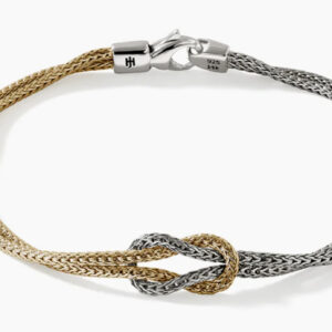 JOHN HARDY Love Knot Bracelet, Gold, Silver, 3.6MM