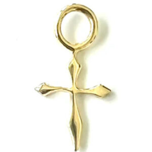 REBECCA PINTO Tiny Gothic Cross Charm 14ky