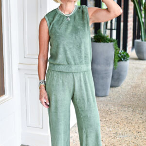 PERFECT WHITE TEE Katie Loop Terry Pant in Aloe