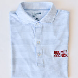 JOHNNIE-O Lyndonn Polo with Boomer Sooner Logo in Gulf Blue