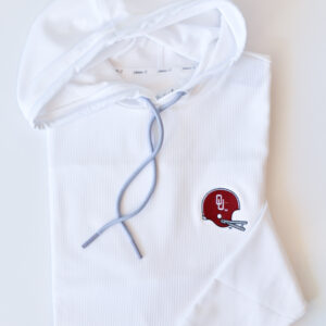 JOHNNIE-O Hoppin Hoodie with OU Helmet Logo in White