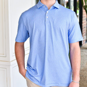 PETER MILLAR Oceana Rays Performance Jersey Polo in Seaside Blue