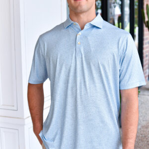 PETER MILLAR First In Flight Performance Jersey Polo in Pale Blue