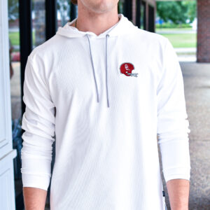 JOHNNIE-O Hoppin Hoodie with OU Helmet Logo in White