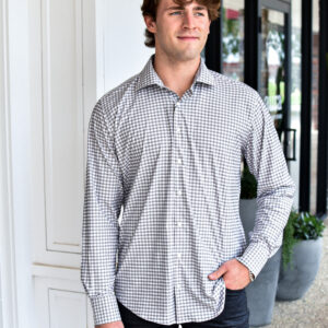 PETER MILLAR Fairbanks Performance Twill Sport Shirt in Basil