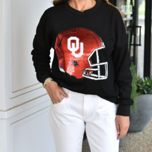 SPARKLE CITY OU Helmet Sweatshirt in Black