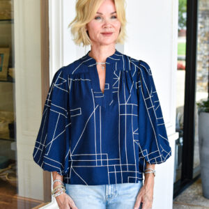CURRENT AIR Short Sleeve Top in Navy