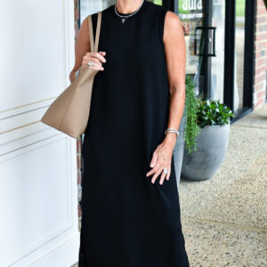 VARLEY Beatrice Midi Dress in Black