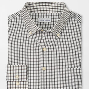 PETER MILLAR Hanford Performance Twill Sport Shirt in Black