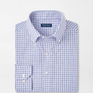 PETER MILLAR Parker Performance Poplin Sport Shirt in Fountain Blue
