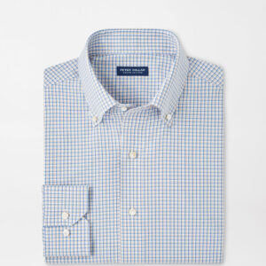 PETER MILLAR Rollins Performance Poplin Sport Shirt in Fountain Blue