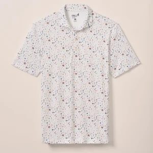 JOHNNIE-O Bar Cart Performance Jersey Polo in White