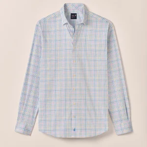 JOHNNIE-O Singleton Performance Button Down Shirt in Lapis