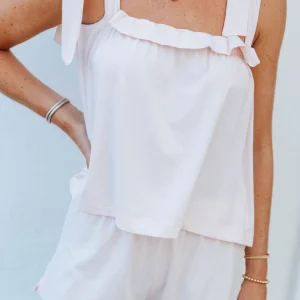 SHOP ELBY Bow Tie Pajama Set in Island Blush