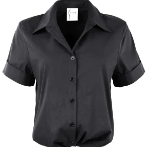 FINLEY Alli Solid Stretch Shirt in Black