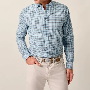 JOHNNIE-O Jaden Featherweight Performance Button Down Shirt in Maliblu