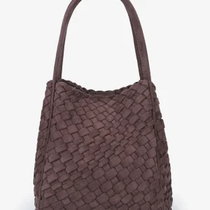 REMI & REID Hollace  Mini Tote Woven Faux Suede in Chocolate