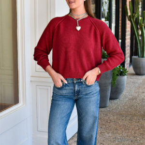 PERFECT WHITE TEE Evie Raglan Crew in Maple