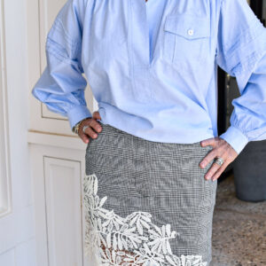 ESSENTIEL ANTWERP Interior Crochet Miniskirt in Combo Black