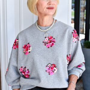 ESSENTIEL ANTWERP Itro Embroidered Sweatshirt in Combo Shadow
