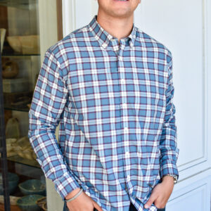 JOHNNIE-O Feldy Featherweight Performance Button Down Shirt in Laguna Blue