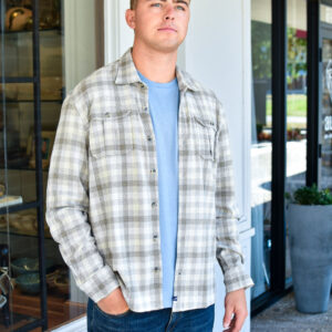 JOHNNIE-O Marcelo Top Shelf Button-Down Shirt in Light Gray