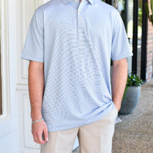 PETER MILLAR Culver Performance Jersey Polo in Cottage Blue