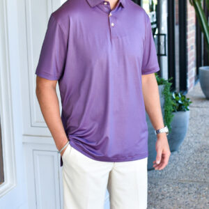 PETER MILLAR Abbott Performance Jersey Polo in Rosewood