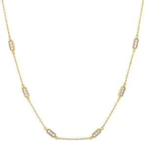 JUDE FRANCES JEWELRY Lisse Elongated Hexi Station Necklace 18"