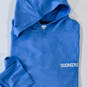 PETER MILLAR Sooners Pine Camo Performance Hoodie in Evening Tide